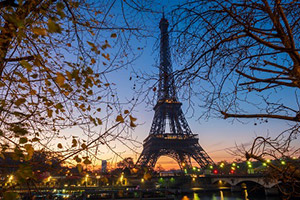 Paris Eiffel Tower at sunset