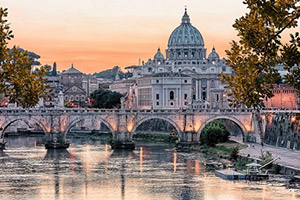 rome sunset wide shot